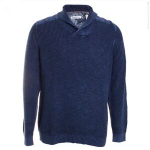 $158 Mens TOMMY BAHAMA Relax Blue TIDEMARK Shawl Knit Sweater Sz Large